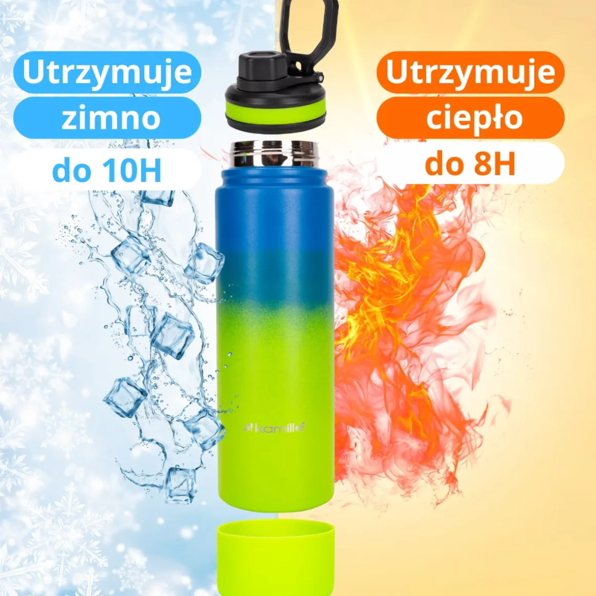 Bidon shaker sportowy na wode napoje XL 720ml