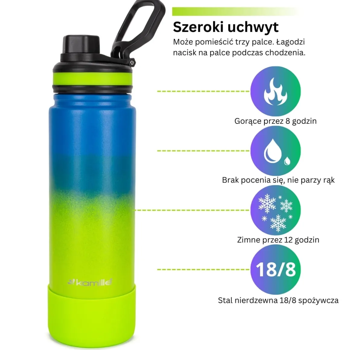 Bidon shaker sportowy na wode napoje XL 720ml