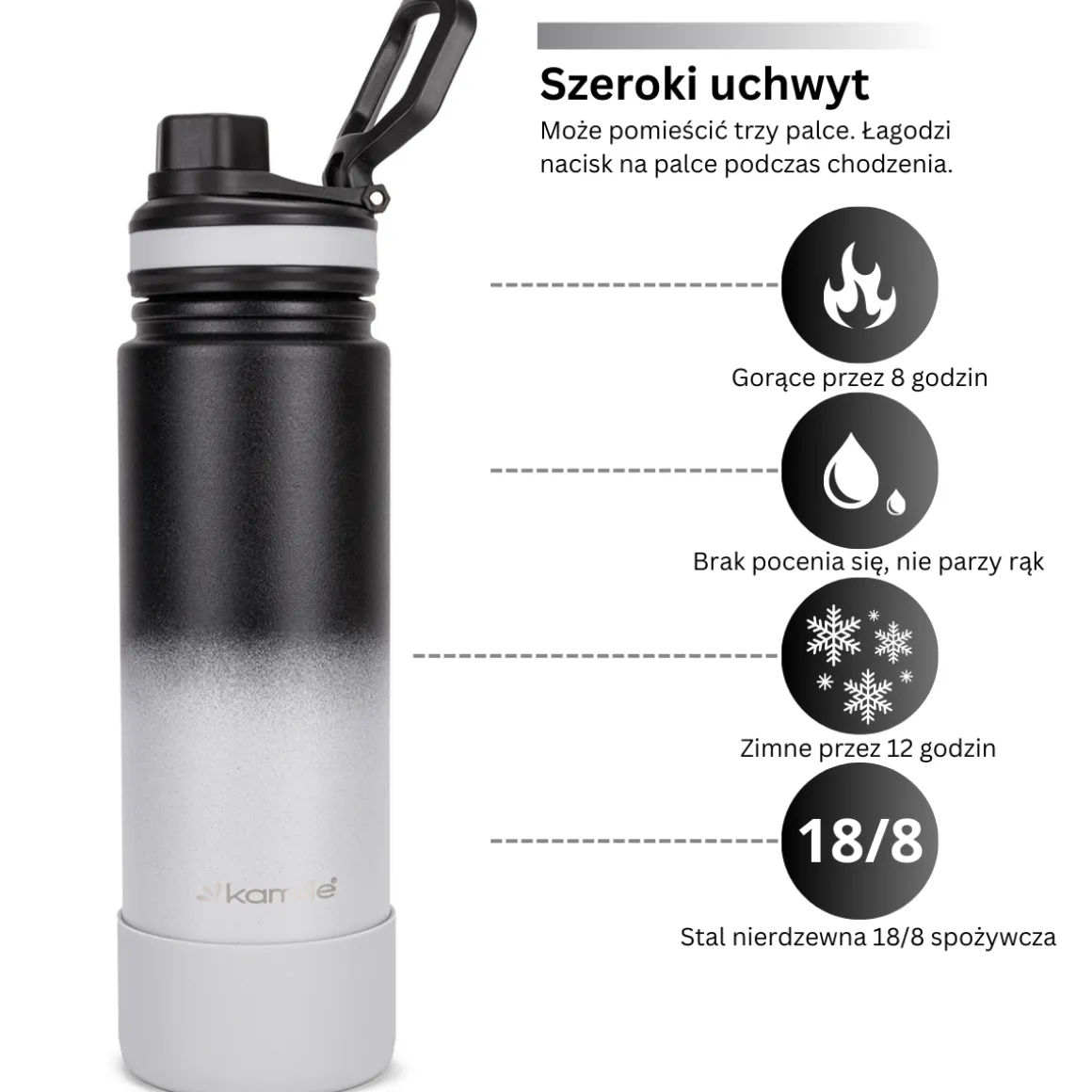 Bidon shaker sportowy na wode napoje XL 720ml