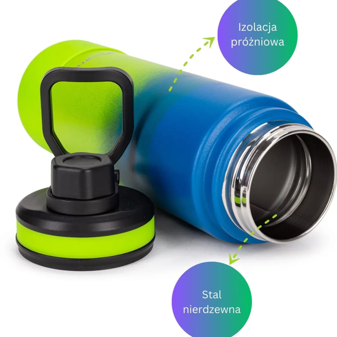 Bidon shaker sportowy na wode napoje XL 720ml