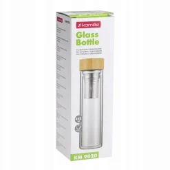 Butelka szklana z zaparzaczem, filtrem i pokrywką 450ml