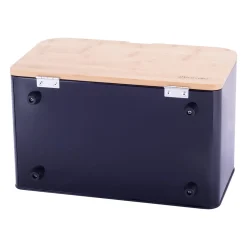 Chlebak pojemnik stalowy z deską bambusową 2w1