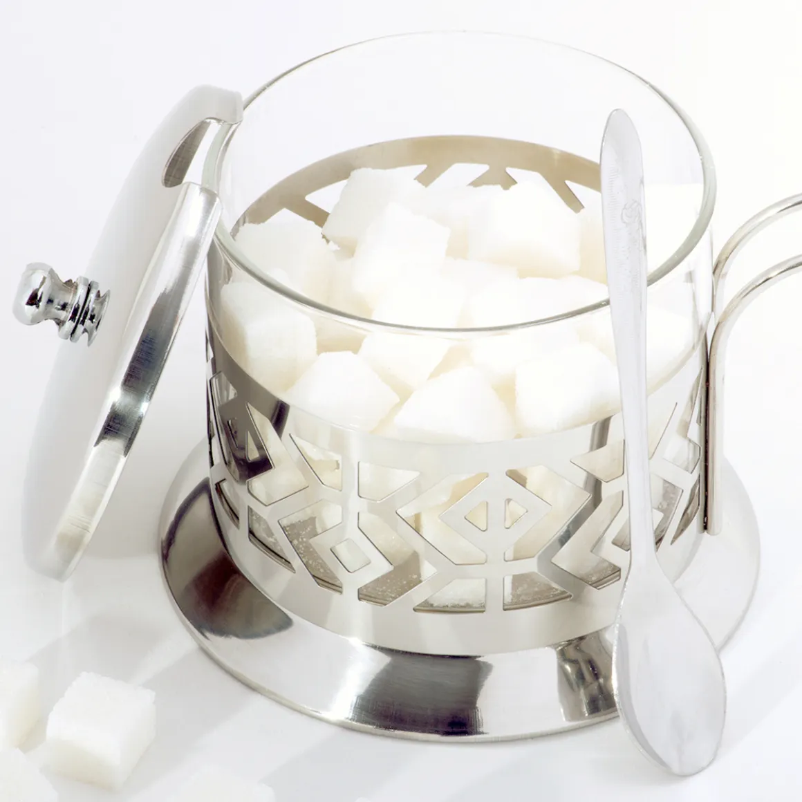 Cukiernica ze szkła i stali z łyżeczką 200ml