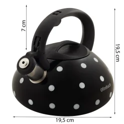 Czajnik czarny w groszek stalowy na gaz 2,5L