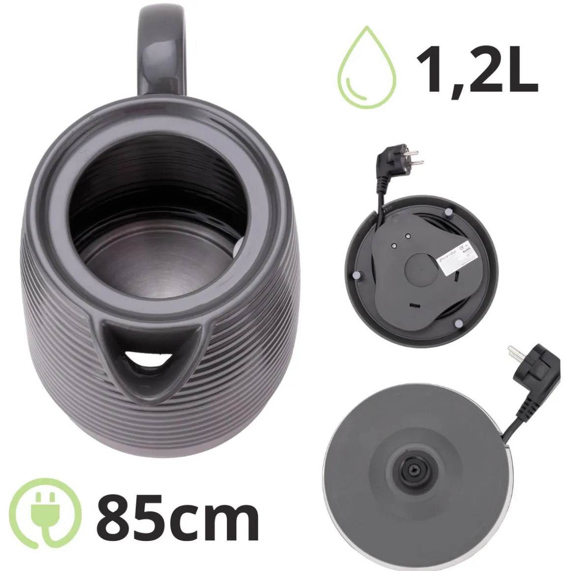 Czajnik elektryczny bezprzewodowy ceramiczny 1200W 1,2L