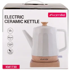 Czajnik elektryczny bezprzewodowy ceramiczny 1200W 1,5L