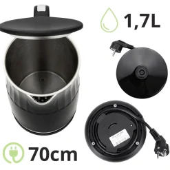 Czajnik elektryczny z regulacją temp. bezprzewodowy 1,7L panel 2200W