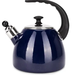 Czajnik imbryk emaliowany ze zdejmowanym gwizdkiem 2,5L granat