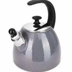 Czajnik imbryk emaliowany ze zdejmowanym gwizdkiem 2,5L szary
