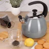 Czajnik imbryk emaliowany ze zdejmowanym gwizdkiem 2,5L zielony