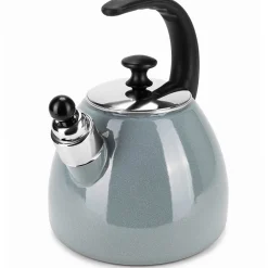 Czajnik imbryk emaliowany ze zdejmowanym gwizdkiem 2,5L zielony