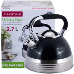 Czajnik stalowy z gwizdkiem indukcja 2,7 l Kamille