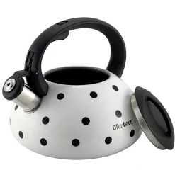 Czajnik stalowy z gwizdkiem w grochy na gaz 2,5L