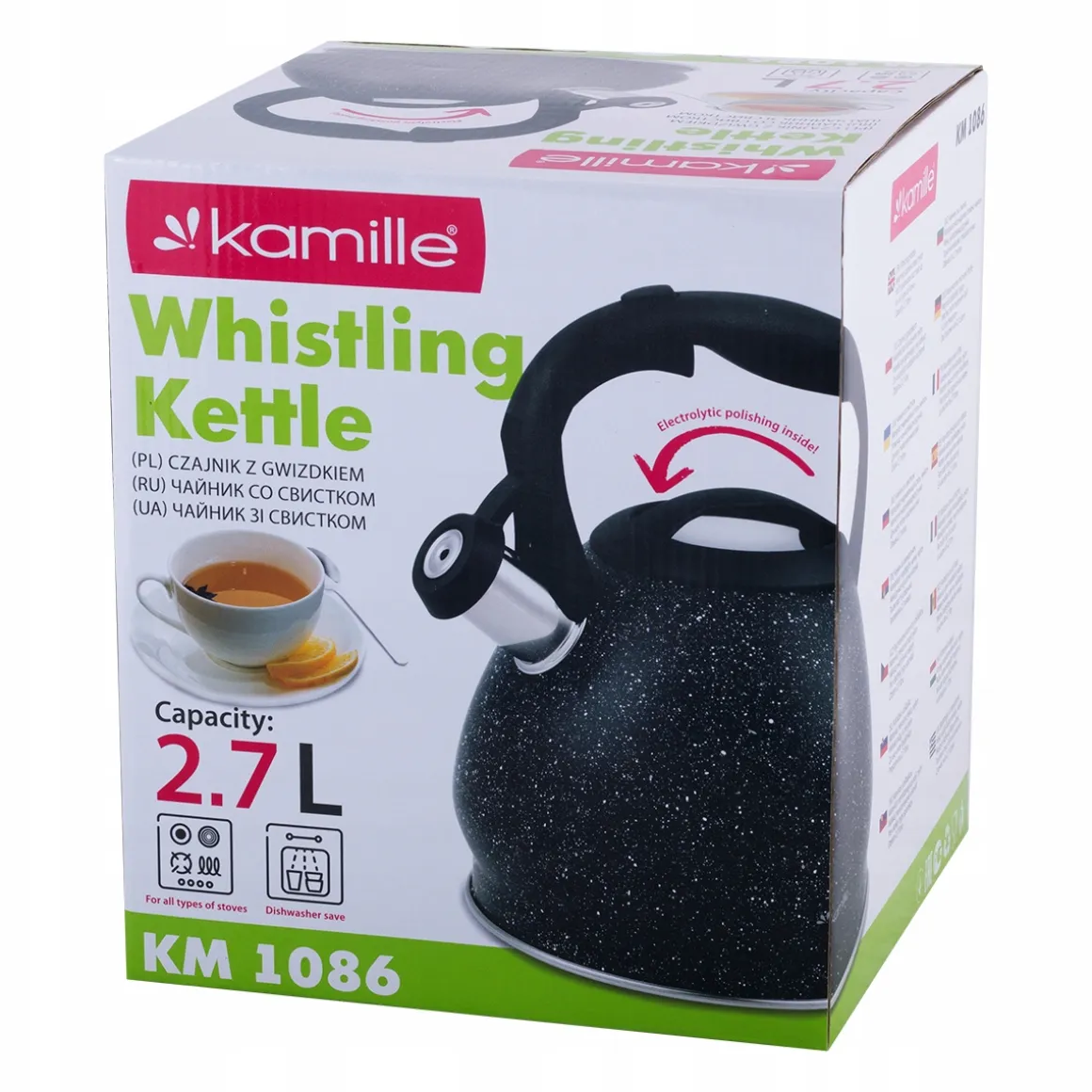 Czajnik z gwizdkiem na gaz indukcja 2,7 L Kamille