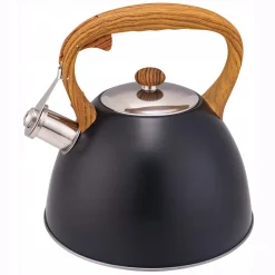 Czarny czajnik tradycyjny z gwizdkiem 3L