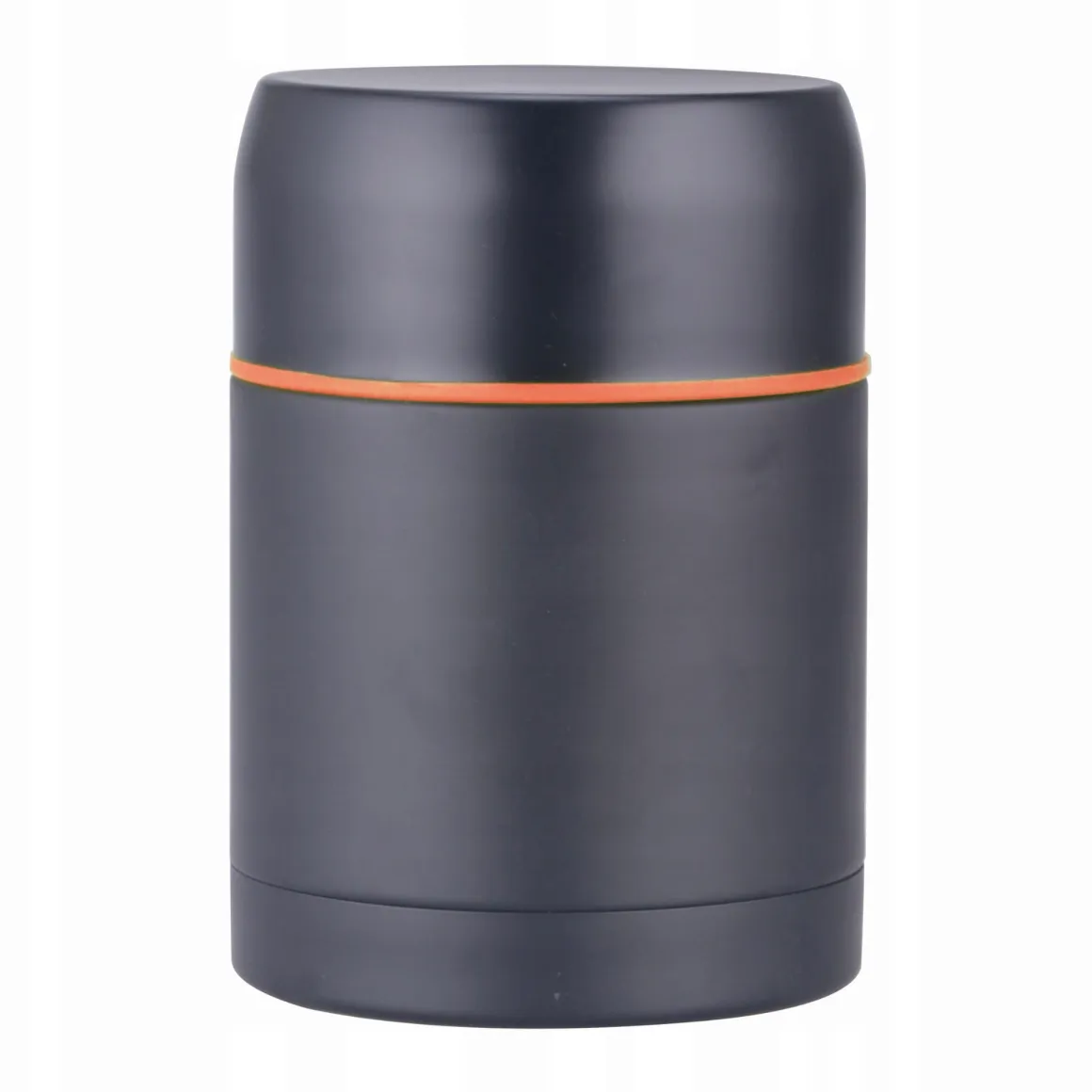 Czarny termos obiadowy, lunchbox na zupę, obiad 0,5L