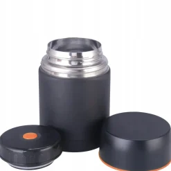 Czarny termos obiadowy, lunchbox na zupę, obiad 0,5L