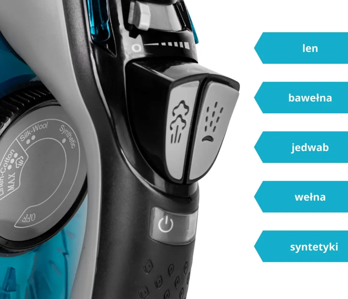 Żelazko parowe ANTI-CALC ANTI-DRIP prasowanie w pionie 2800W