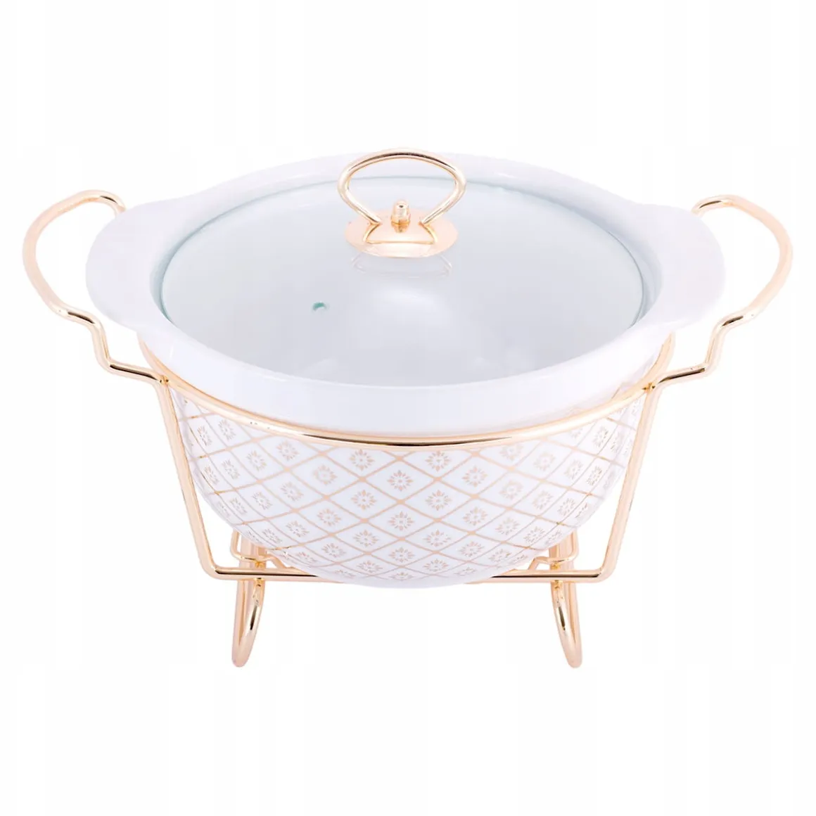 Elegancka żaroodporna waza z podgrzewaczem 2,6L