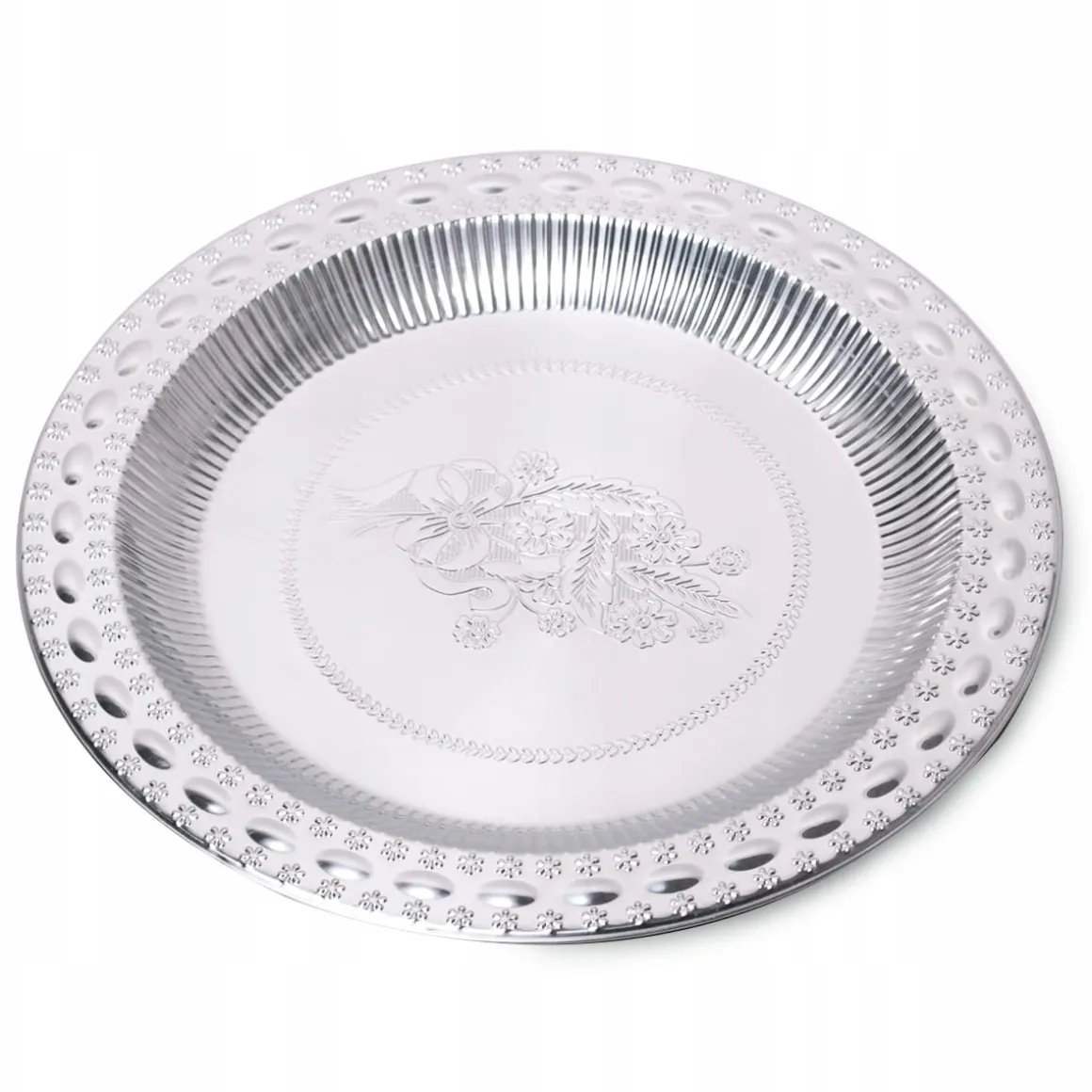 Elegancka stalowa taca patera do serwowania 35cm