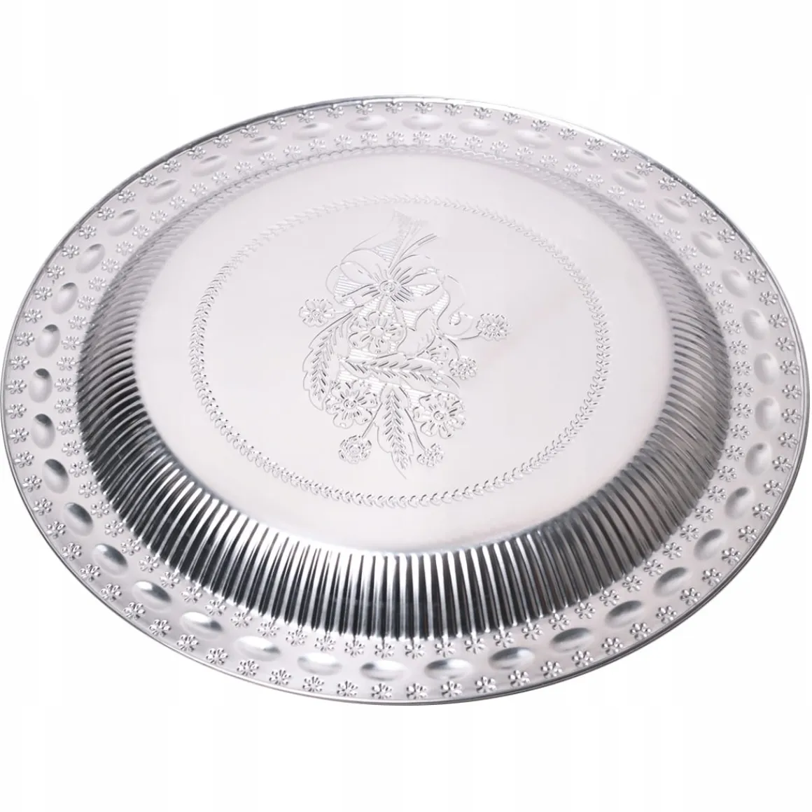 Elegancka stalowa taca patera do serwowania 35cm