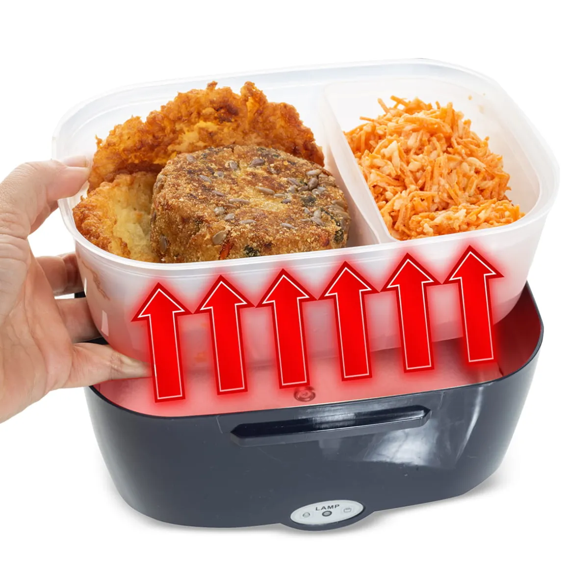 Elektryczny lunchbox, termos samochodowy + wtyczka