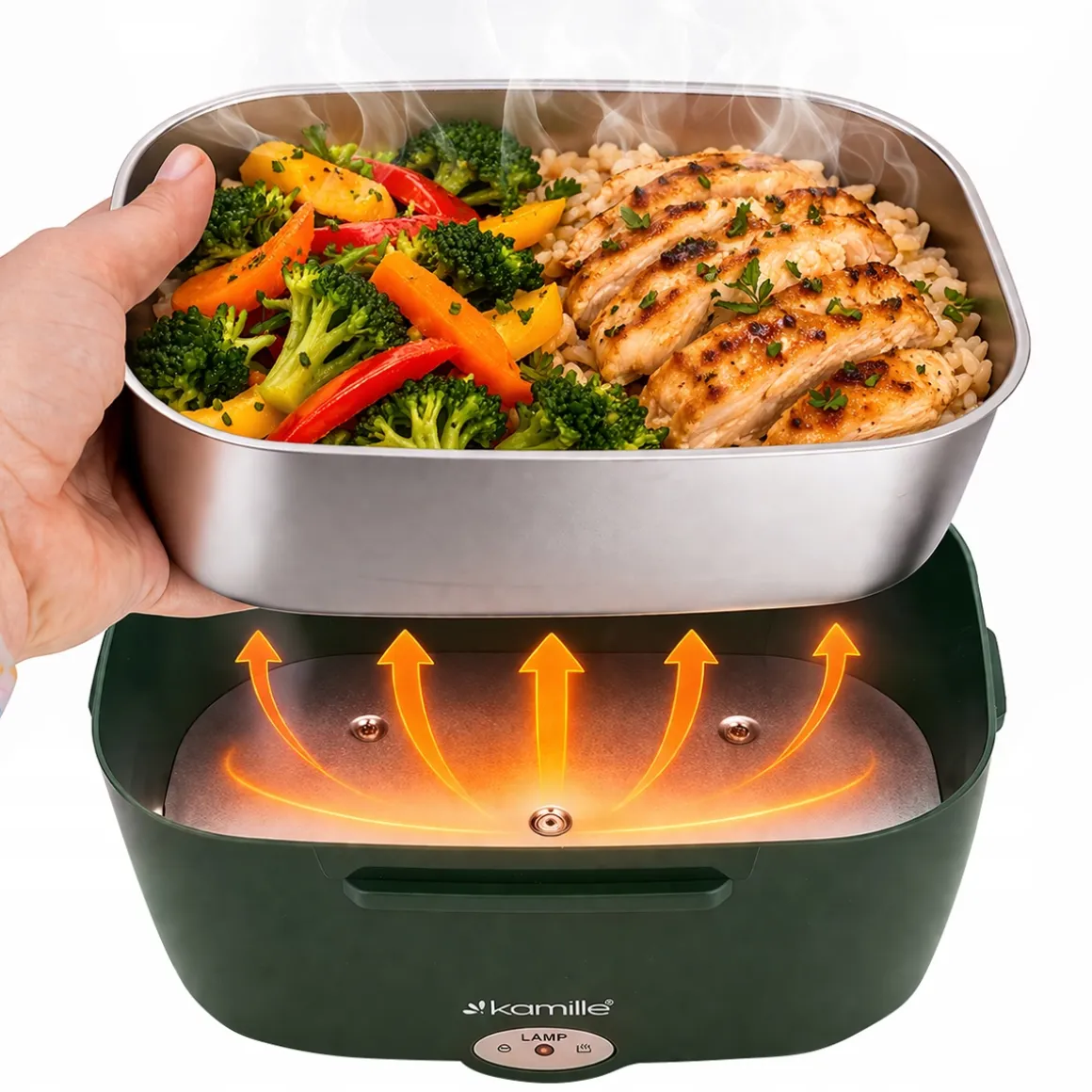 Elektryczny lunch box termos obiadowy śniadaniówka samochodowa 1,5L Kamille
