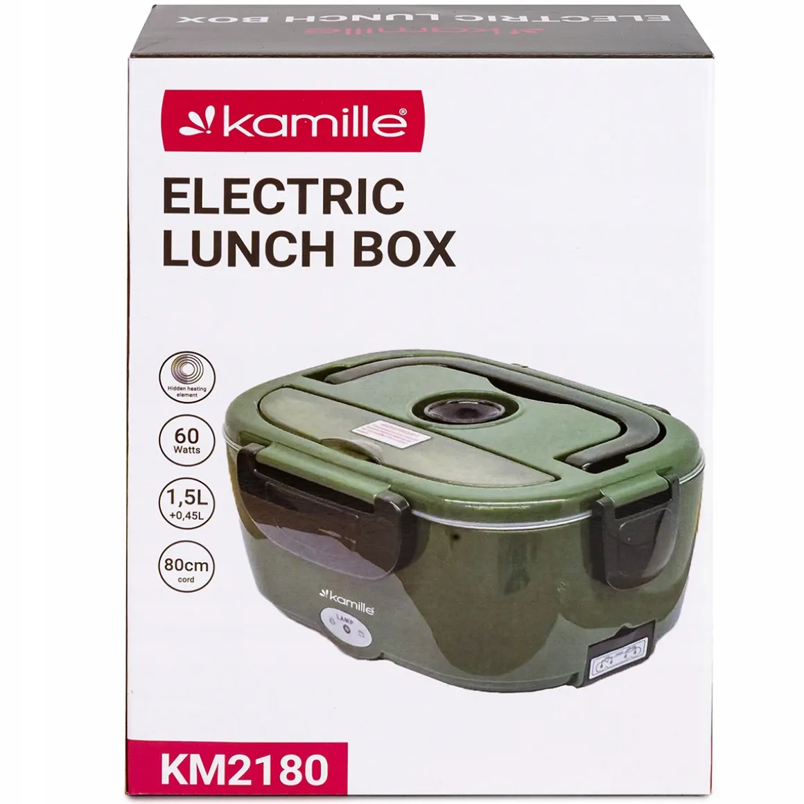 Elektryczny lunch box termos obiadowy śniadaniówka samochodowa 1,5L Kamille