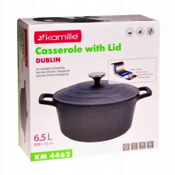 Garnek brytfanna kociołek z powłoką marmurową 6,5L