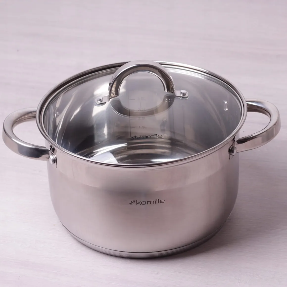 Garnek 22 cm 5,1 L z pokrywką INDUKCJA GAZ KAMILLE