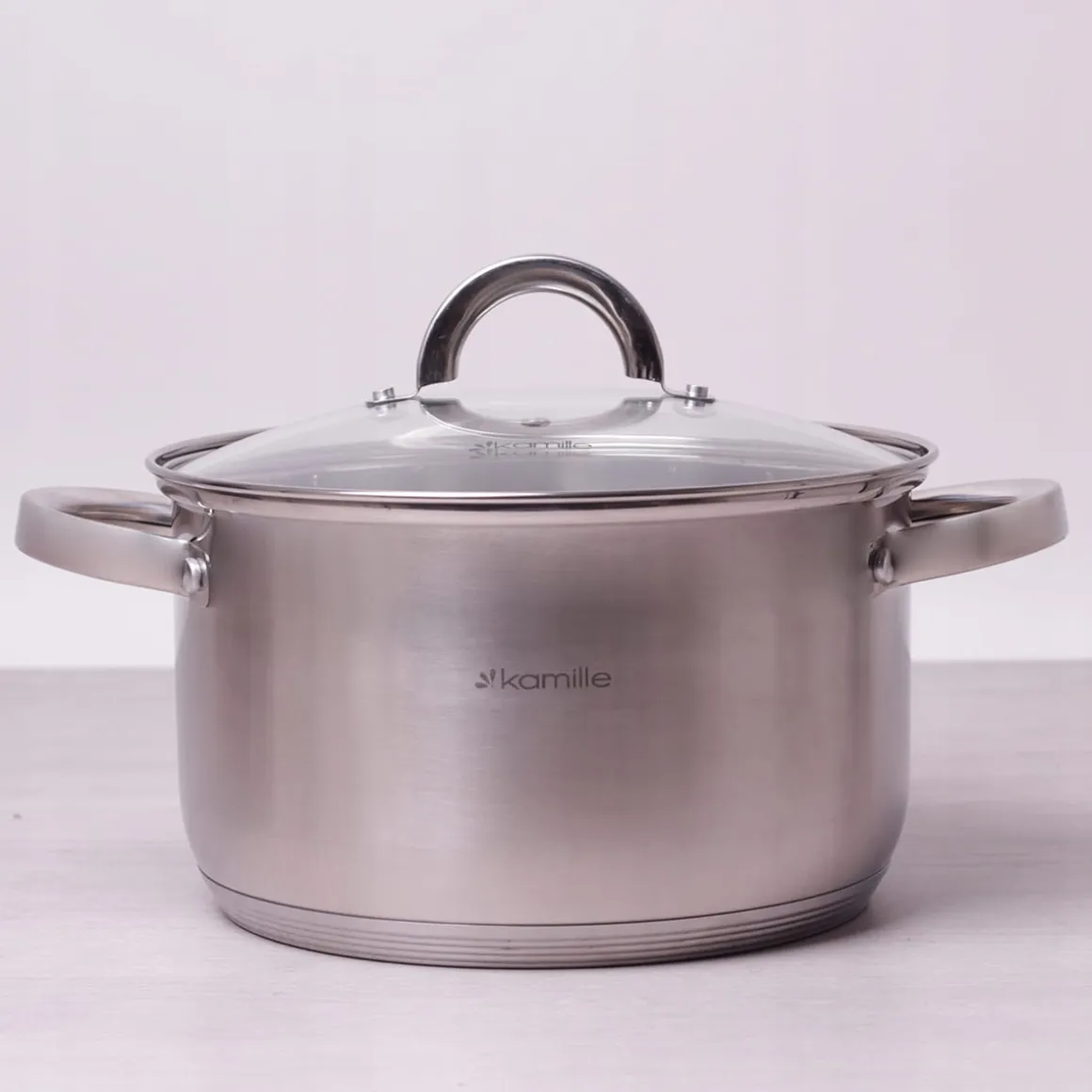 Garnek 22 cm 5,1 L z pokrywką INDUKCJA GAZ KAMILLE