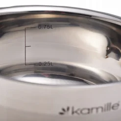 GARNEK GARNUSZEK Z POKRYWKĄ STALOWY GAZ INDUKCJA KAMILLE