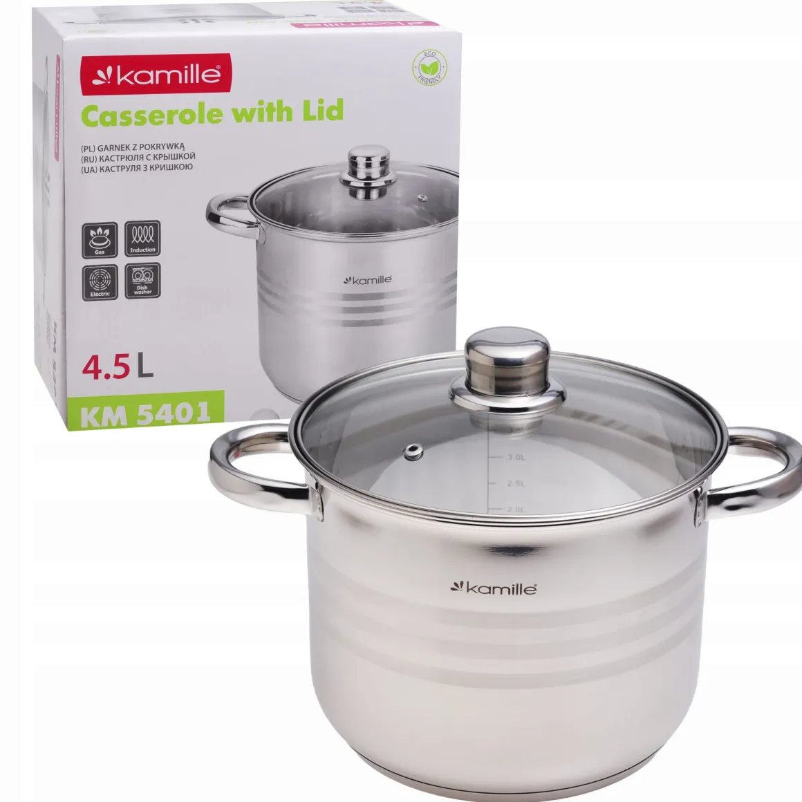 Garnek gastronomiczny wysoki stalowy 4,5L