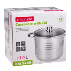 Garnek gastronomiczny wysoki stalowy 13L
