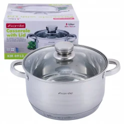 Garnek 5,0L ze stali nierdzewnej z pokrywką