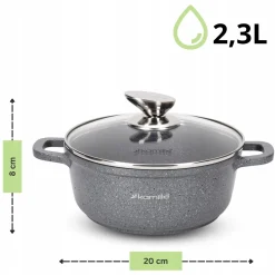 Garnki zestaw garnków komplet 10 el rondel patelnia indukcja gaz Kamille