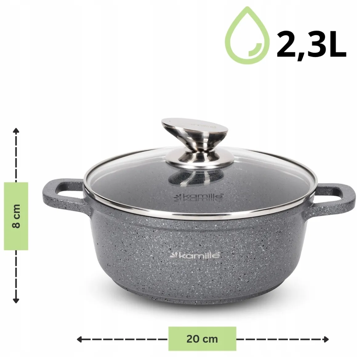 Garnki zestaw garnków komplet 10 el rondel patelnia indukcja gaz Kamille