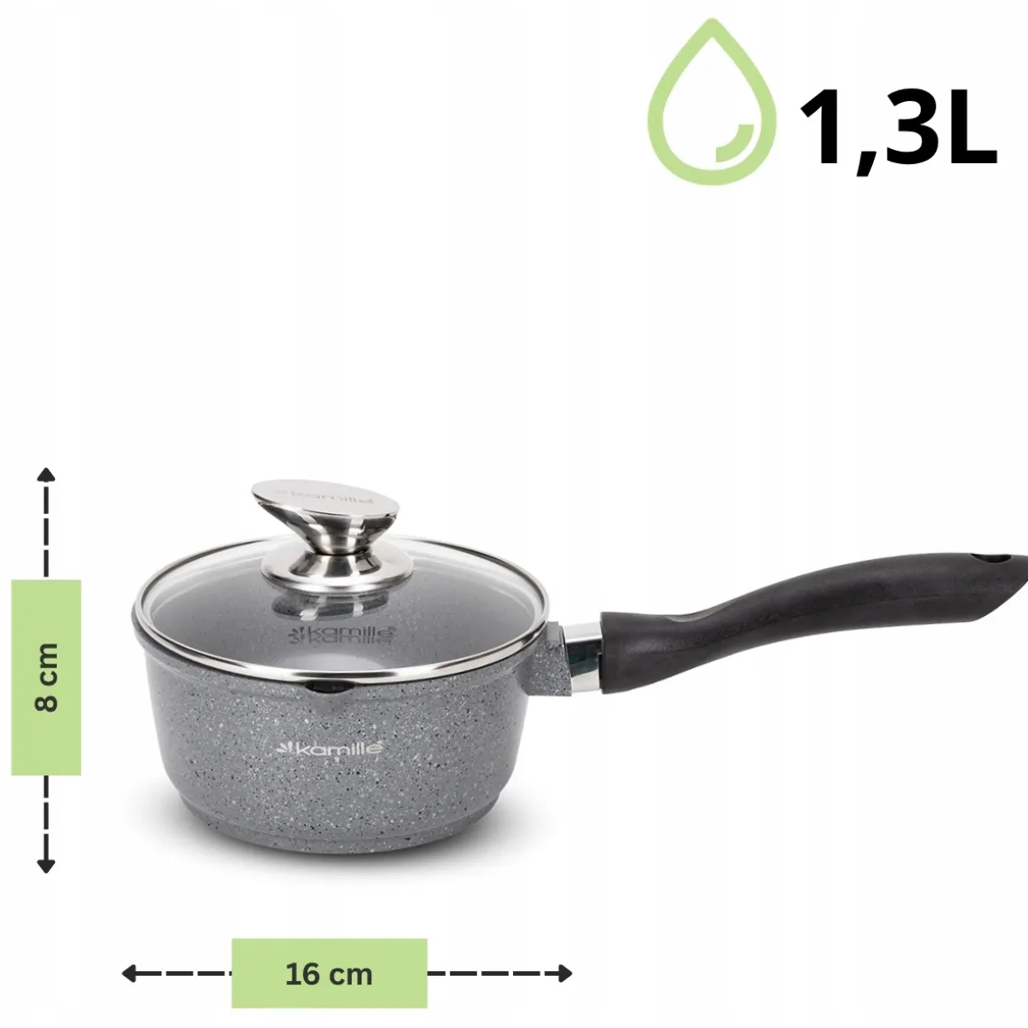 Garnki zestaw garnków komplet 10 el rondel patelnia indukcja gaz Kamille