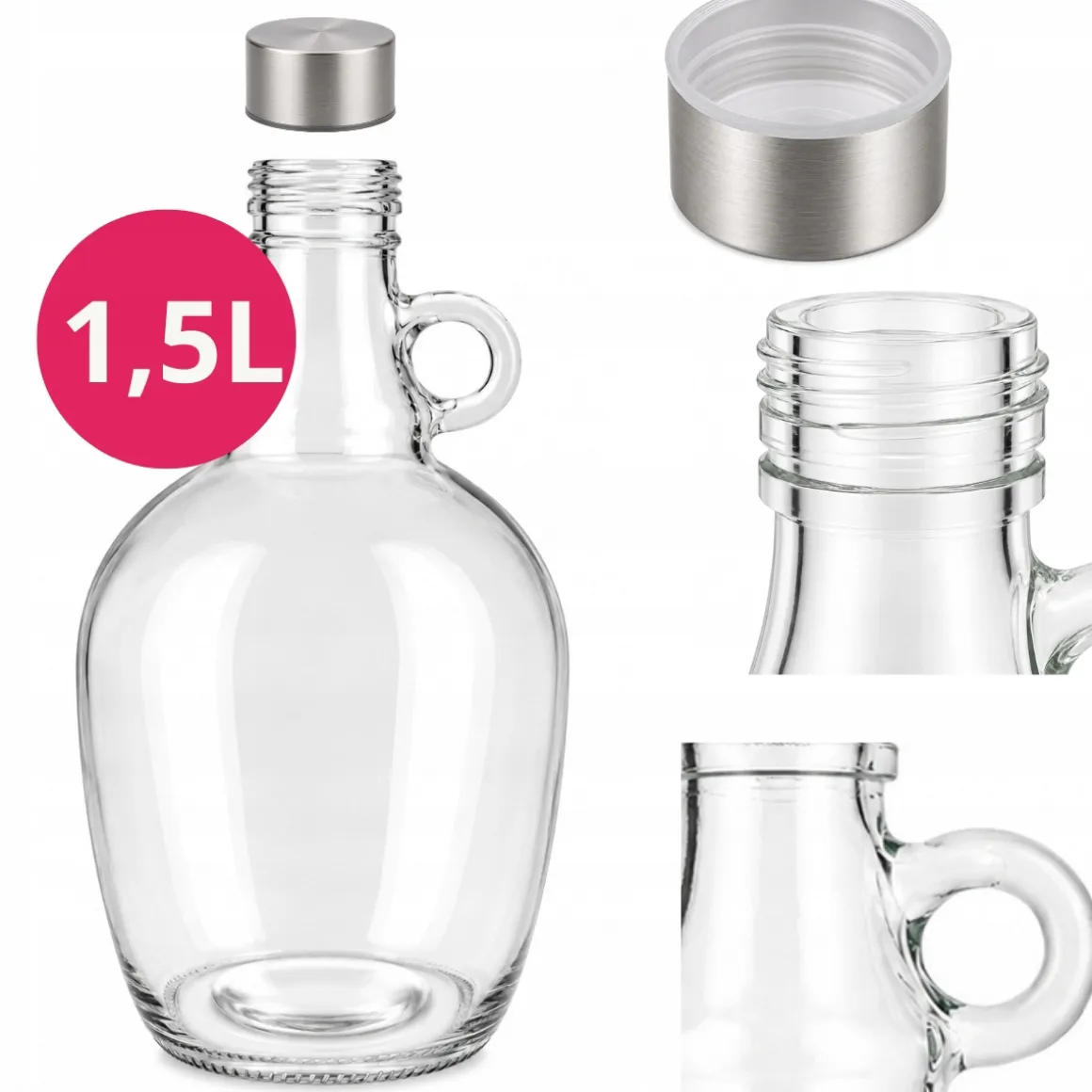 Gąsior do wina baniak na nalewki dama balon na wino z zakrętką 1,5 l Kamille