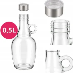 Gąsior do wina baniak na nalewki dama balon na wino z zakrętką 0,5 l Kamille