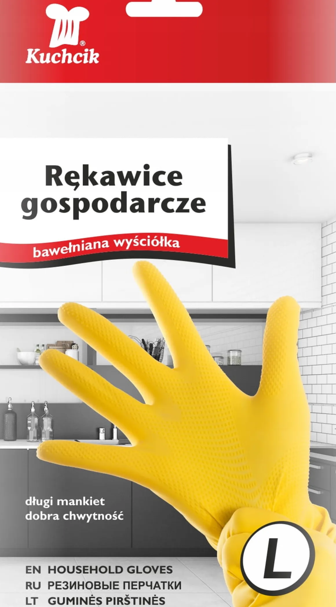 Gumowe rękawice, rękawiczki gospodarcze, domowe L