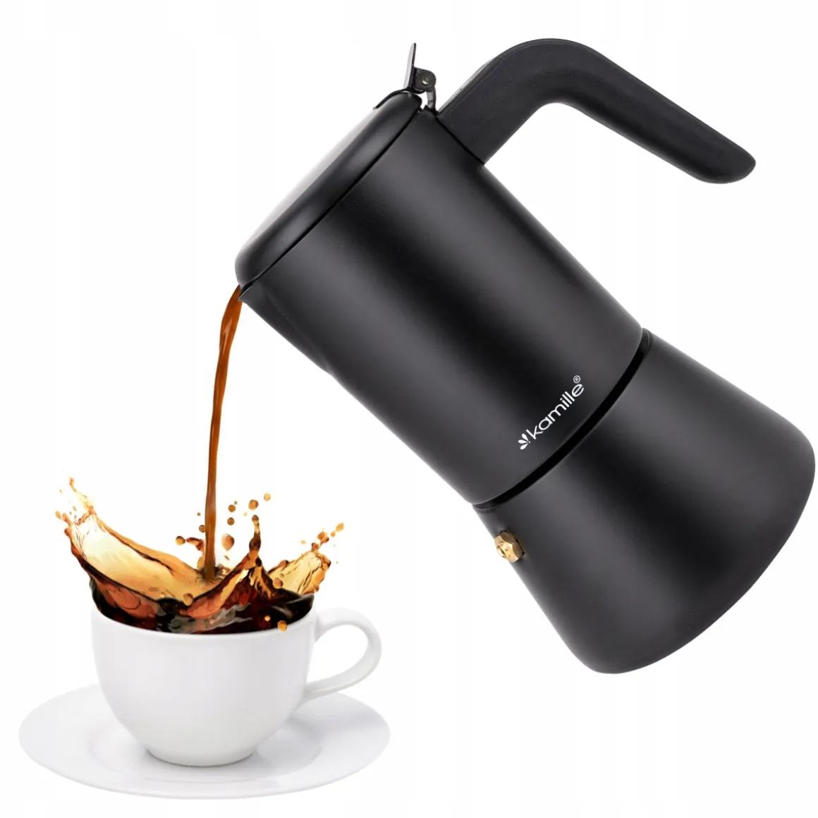 Kawiarka ciśnieniowa do espresso stalowa zaparzacz do kawy 300 ml Kamille