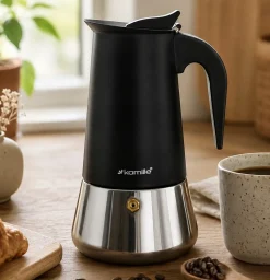 Kawiarka ciśnieniowa do kawy stalowa zaparzacz do espresso 450 ml Kamille