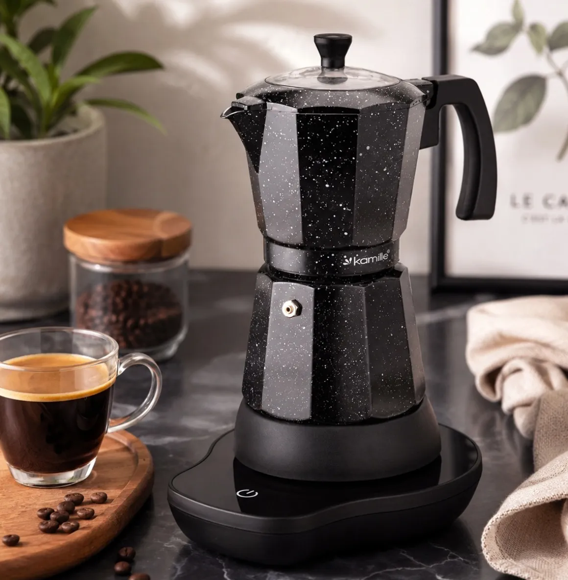 Kawiarka elektryczna 300 ml zaparzacz ekspres do kawy espresso 500W Kamille