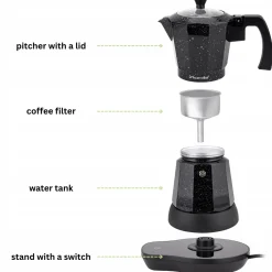 Kawiarka elektryczna 300 ml zaparzacz ekspres do kawy espresso 500W Kamille