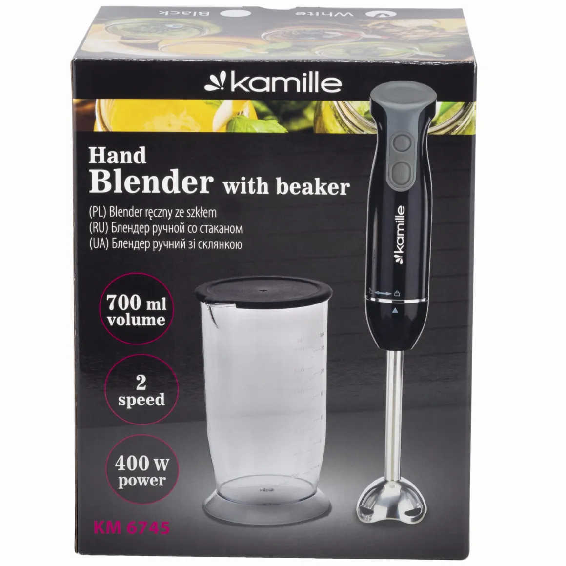 Kompaktowy blender, rozdrabniacz ręczny z pojemnikiem