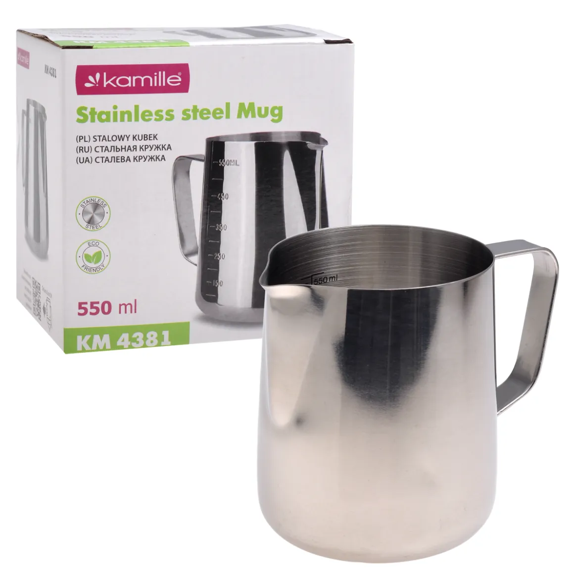 KUBEK stalowy turystyczny Indukcja Gaz KAMILLE 550ml