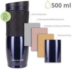 Kubek termiczny, butelka metaliczna galaxy 500ml