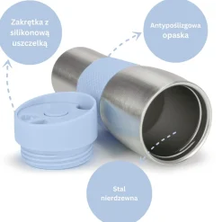 Kubek termiczny termos z antypoślizgową nakładką 480ml