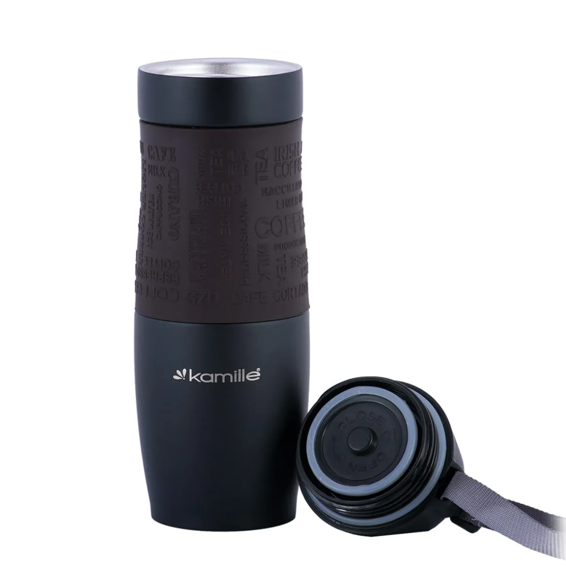 Kubek termiczny z antypoślizgową nakładką "Coffe" 480ml